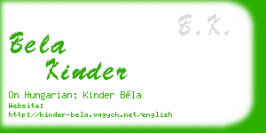 bela kinder business card